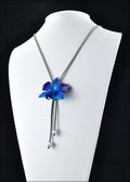Purple/Blue Orchid with Light Gray Leather Cord
