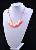 Orchid Petal Shower Necklace in Cream/Pink with Pink Cord
