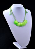 Orchid Petal Shower Necklace in Green with Green Cord