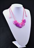 Orchid Petal Shower Necklace in Lilac/Pink with Dusty Rose Cord