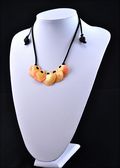 Orchid Petal Shower Necklace in Orange/Cinnamon with Black Cord