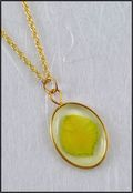 Oval Mirage Necklace with Apple Green Rose Petal