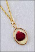 Oval Mirage Necklace with Burgundy Rose Petal