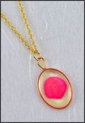 Oval Mirage Necklace with Fuchsia Rose Petal