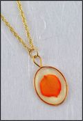 Oval Mirage Necklace with Orange Rose Petal