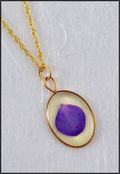 Oval Mirage Necklace with Purple Rose Petal