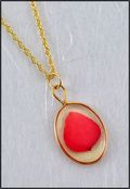 Oval Mirage Necklace with Red Rose Petal