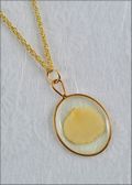 Oval Mirage Necklace with White Rose Petal