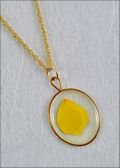 Oval Mirage Necklace with Yellow Rose Petal