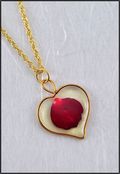 Heart Mirage Necklace with Burgundy Rose Petal