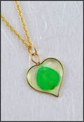 Heart Mirage Necklace with Green Rose Petal