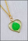 Heart Mirage Necklace with Green Rose Petal