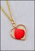 Heart Mirage Necklace with Red Rose Petal