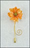 Daisy Stick Pin in Orange