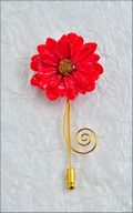 Daisy Stick Pin in Red