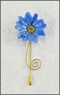Daisy Stick Pin in Royal Blue