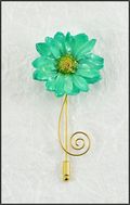 Daisy Stick Pin in Turquoise Green