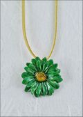 Daisy Pendant in Charcoal Green