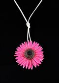 Gerbera Daisy in Pink with Leather Cord