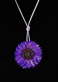 Gerbera Daisy in Purple with Leather Cord