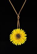 Gerbera Daisy in Yellow with Leather Cord