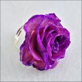 Adjustable Rose Blossom Ring in Lilac