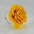Adjustable Rose Blossom Ring in Yellow