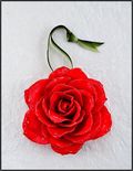 Rose Blossom Ornament in Red