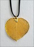 Gold Aspen Necklace with 18" Leather Cord