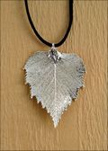 Silver Birch Necklace with 18" Leather Cord