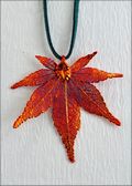 Iridescent Japanese Maple on 18" Leather Cord
