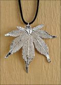 Silver Japanese Maple on 18" Leather Cord