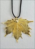 Gold Sugar Maple Necklace with 18" Leather Cord