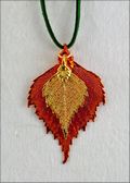 Double Small Iridescent Birch Necklace on Leather Cord