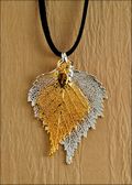 Double Small Silver Birch Double Necklace on Leather Cord