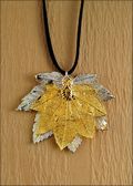 Double Small Silver Full Moon Maple Necklace on Leather Cord