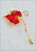 Harvest Leaf Pin in Deep Red