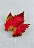 Grape Leaf, Lacquered in Deep Red