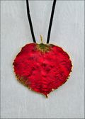 Aspen Pendant - Gold Trimmed in Deep Red
