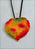 Aspen Pendant - Gold Trimmed in Fall Multi Color