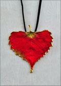 Cottonwood Pendant - Gold Trimmed in Deep Red