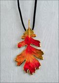 Oak Pendant - Gold Trimmed in Fall Multi Color