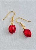 Autumn Nuts Earrings - Red