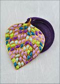 Lilac/Green Bougainvillea Leaf Pendant with Leather Cord