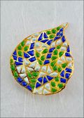 Blue/Green Bougainvillea Leaf Pin