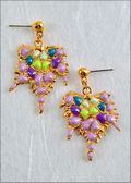 Lilac/Green Grape Leaf Earrings