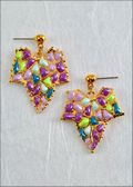 Lilac/Green Melon Earrings