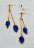 Rose Leaf Cascade Earrings - Blue