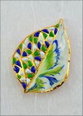 Bougainvillea Leaf Pin in Blue/Green Swirl with Glitter