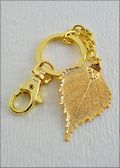 Gold Birch Leaf Key Chain